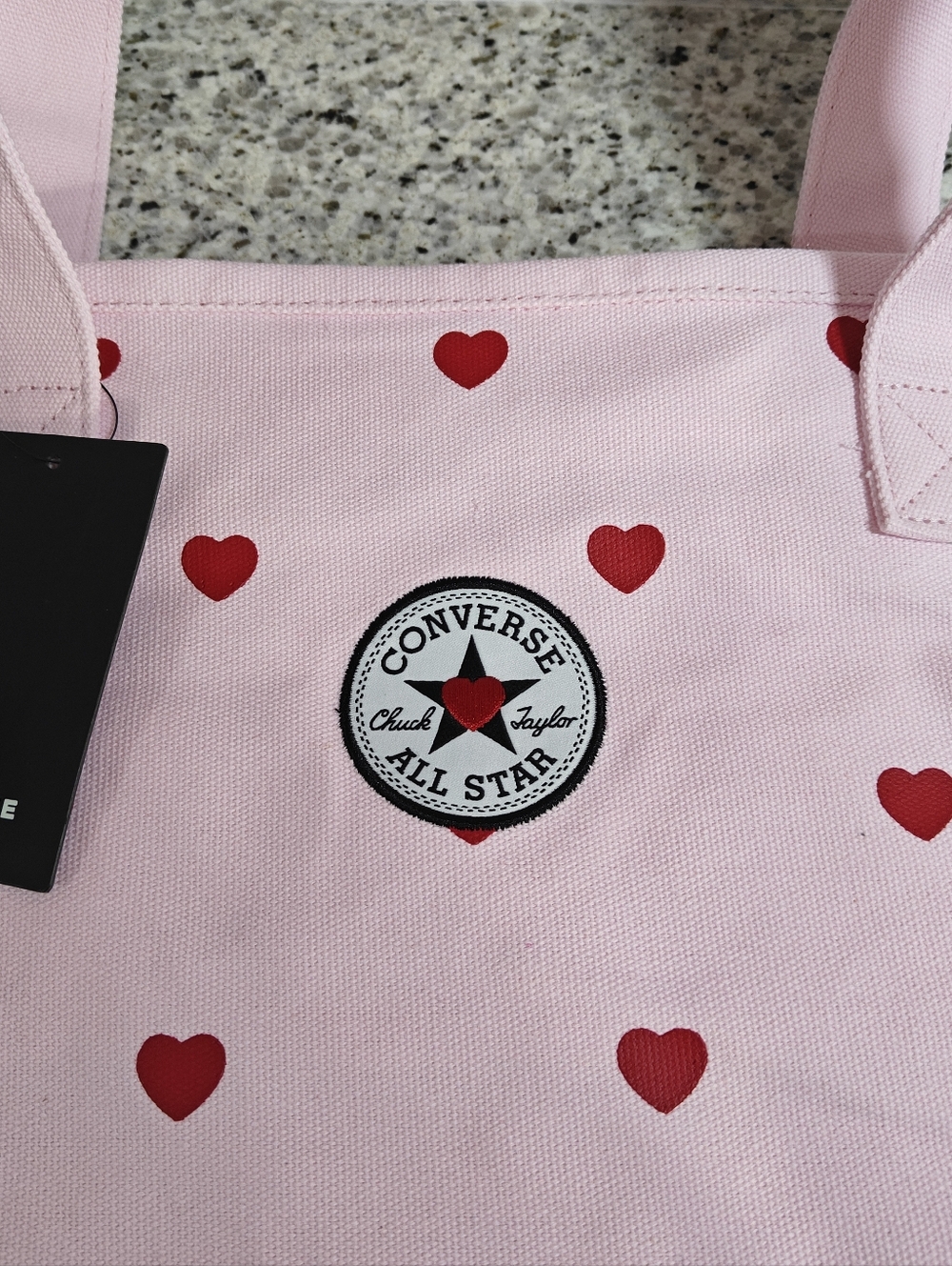 Converse Sweetheart Tote Bag (red heart, bloom pink)